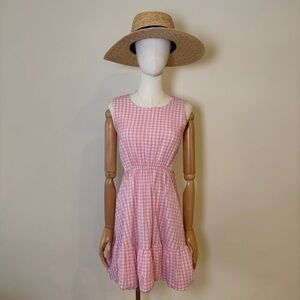 ZARA Kids Pink Gingham Cut-Out Dress Size 13-14 (164)